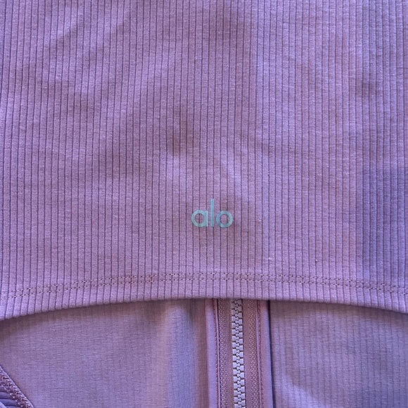 ALO Yoga Ribbed Stardust Long Sleeve in Pink Dusty Rose XXS - Picture 6 of 7